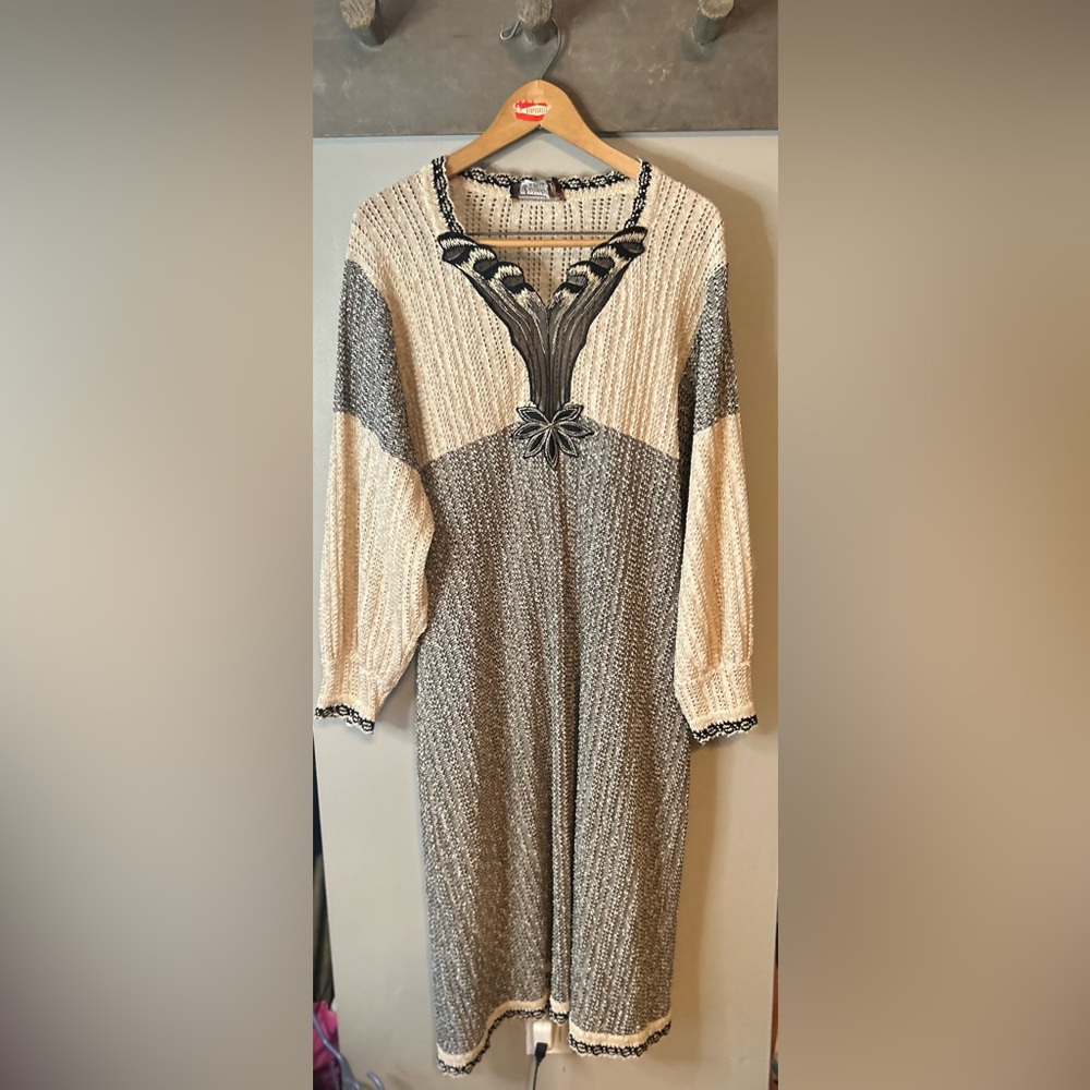 Vintage 70s Dress / tricots de Paris - Picture 4 of 16